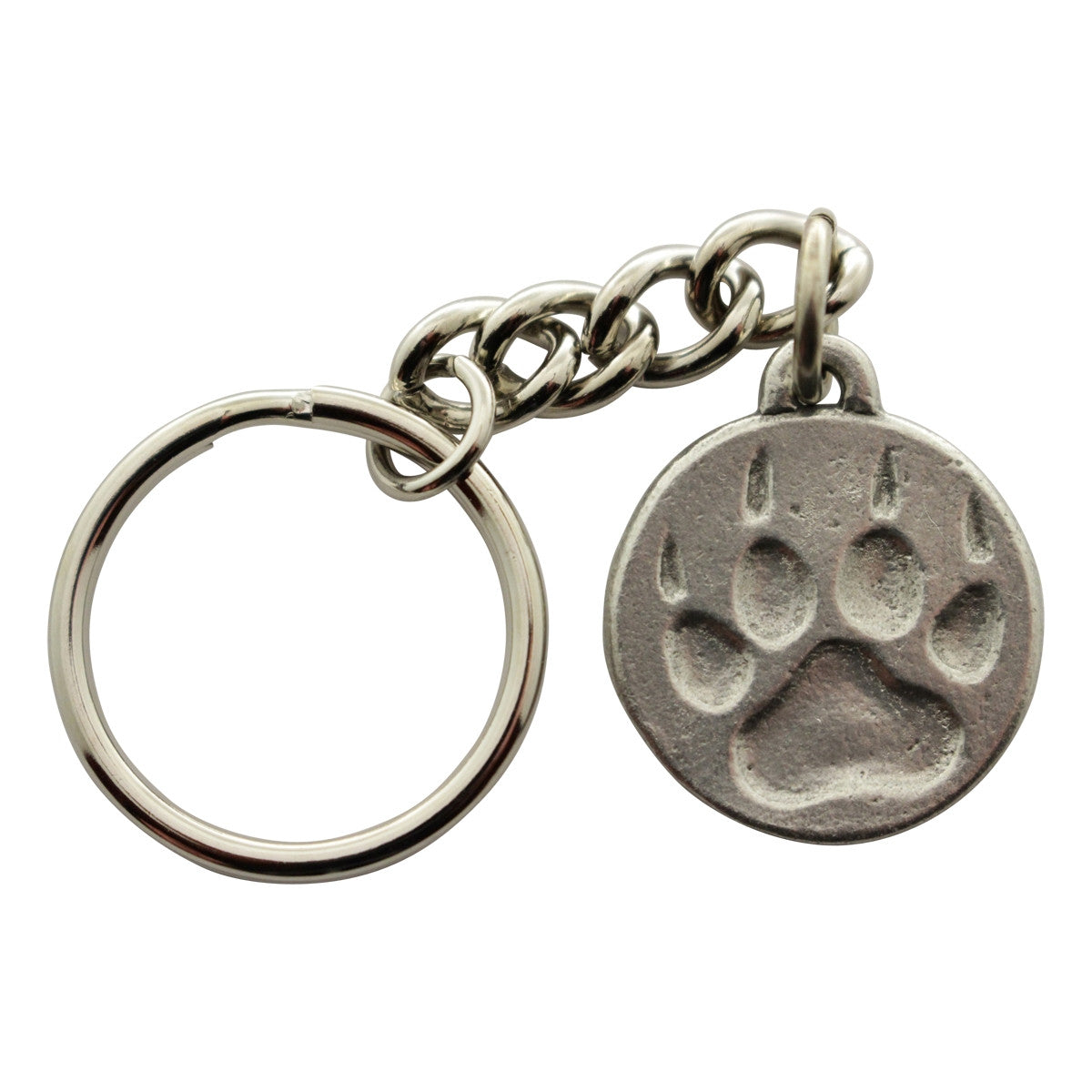 Paw Print Keychain ~ Antiqued Pewter ~ Keychain ~ Antiqued Pewter Keychain ~ Sarah's Treats & Treasures